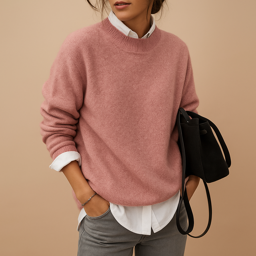 Warm Women's Crew Neck Knit Sweater - Nocini