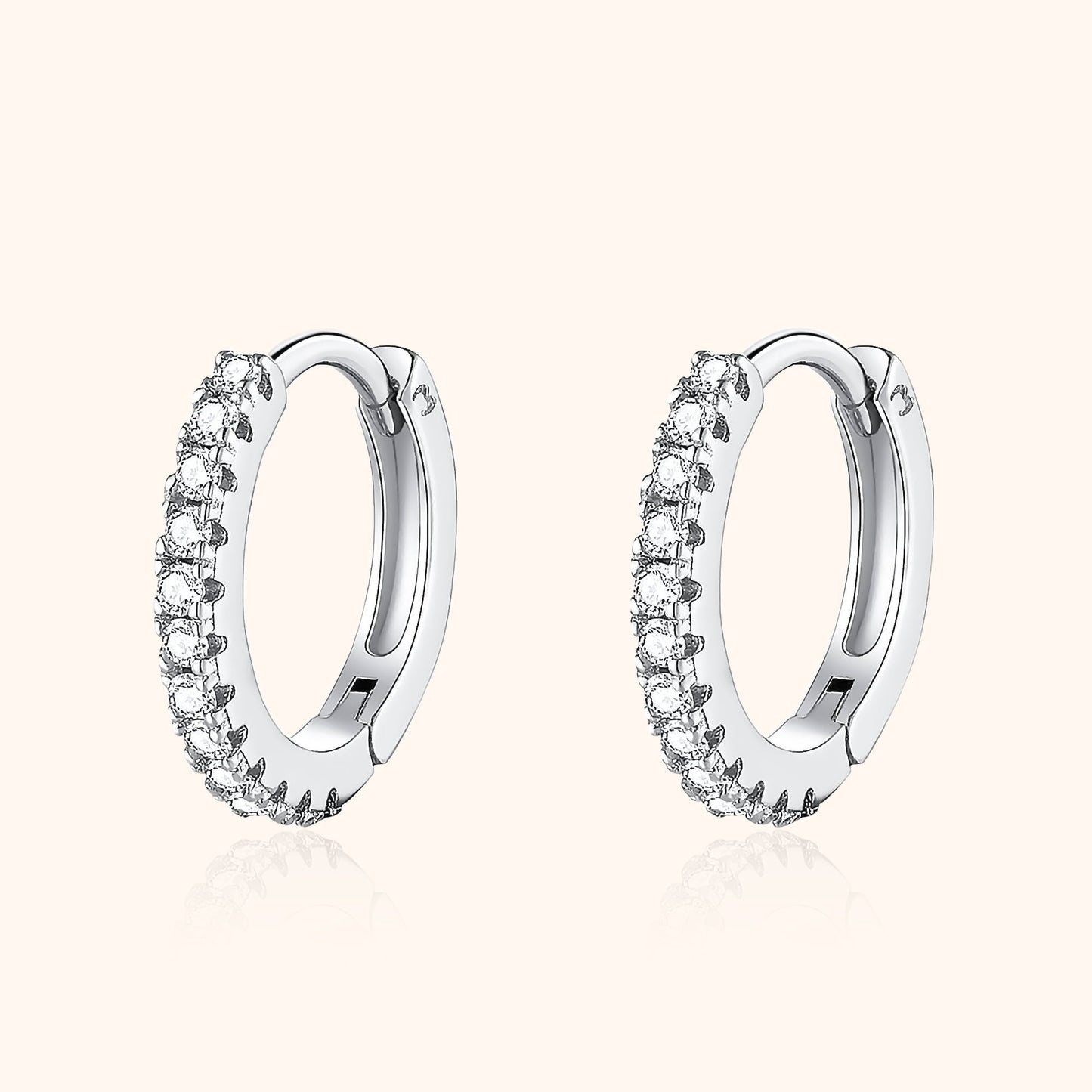 Stylish Zirconia Hoops - Aurina-Silver-Nora Luxe