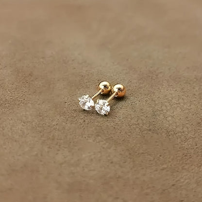 Stylish Zirconia Stud Earrings made of Titanium Steel - Lumen-0.16 IN 1 Pair-Nora Luxe
