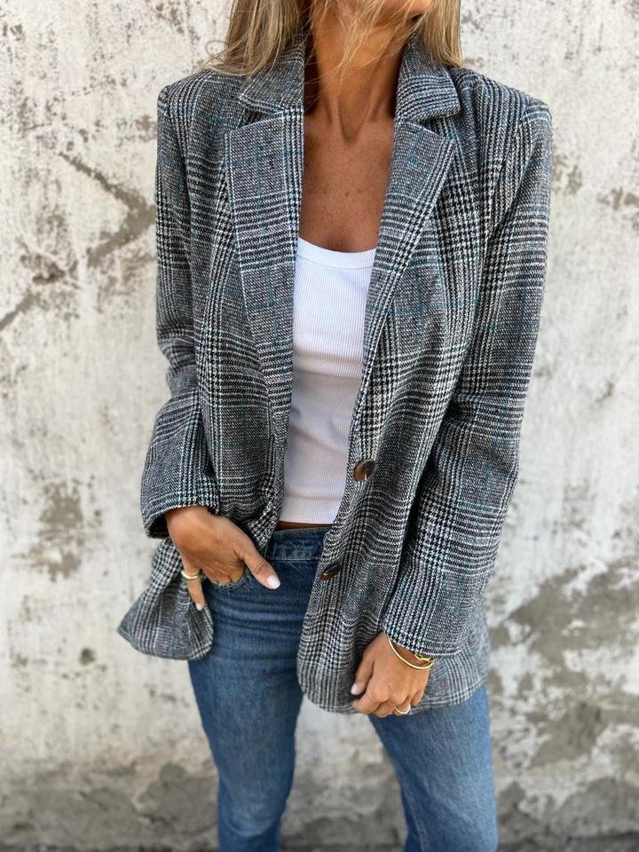 Classic Ladies Checked Jacket - Olytrend