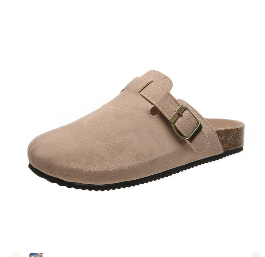 Suede Adjustable Buckle Slip-On Shoes - Summit-Khaki-2.5-Nora Luxe