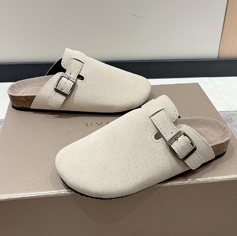 Suede Adjustable Buckle Slip-On Shoes - Summit-White-2.5-Nora Luxe