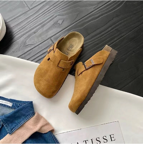 Suede Adjustable Buckle Slip-On Shoes - Summit-Yellow-2.5-Nora Luxe