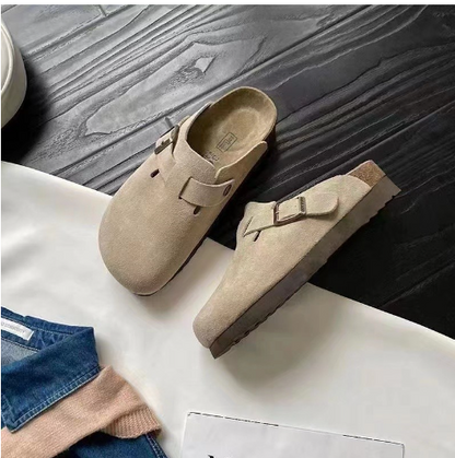 Suede Adjustable Buckle Slip-On Shoes - Summit-Yellow-2.5-Nora Luxe