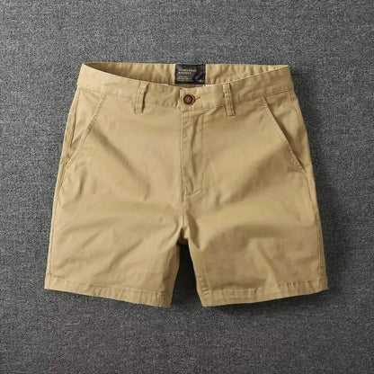 Summer chino shorts with a comfort fit – Matteo-Khaki-28-Nora Luxe