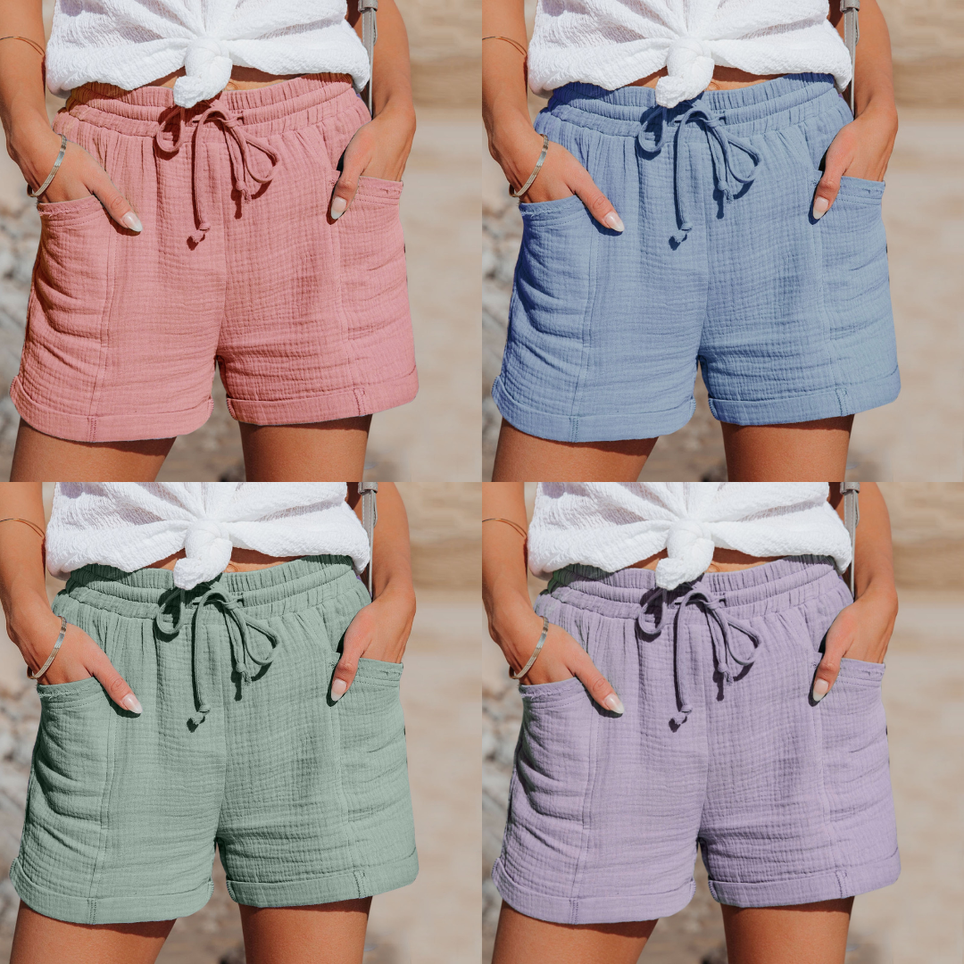 Summer Cotton Shorts - Livia-Green-XS-Nora Luxe