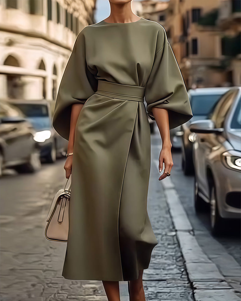 Summer Dress – Celestine | The Ultimate Chic Look-Olive green-XS-Nora Luxe