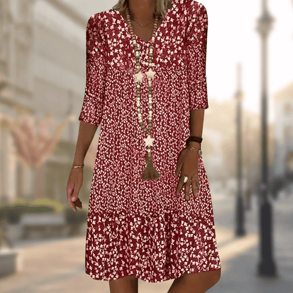 Summer Dress Inspired by Solar Energy – Soleil-Red-M-The Livary