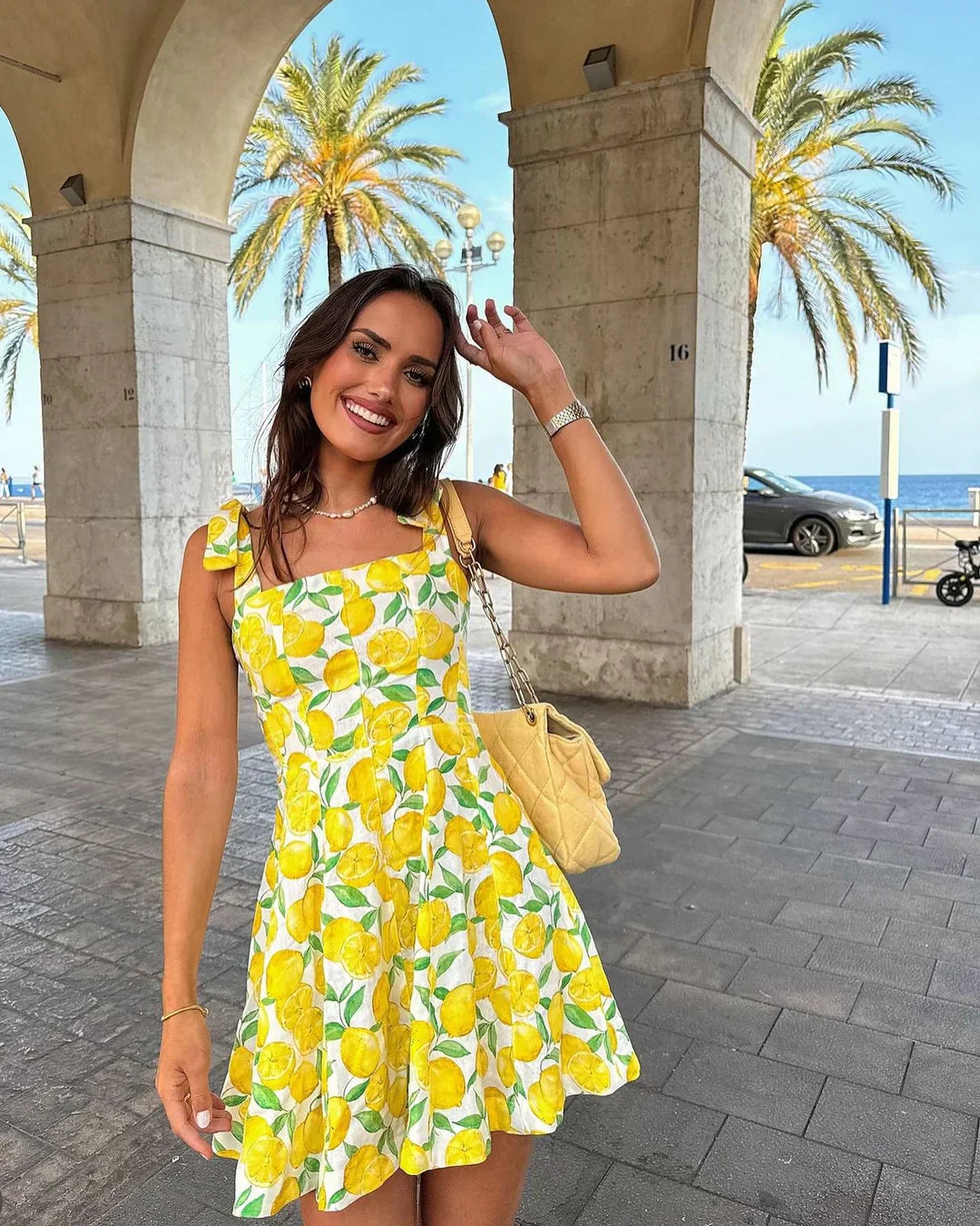 Yellow Floral Sundress for Women - Pexav