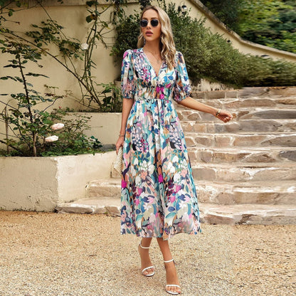 Women's V-Neck Sundress - Sophie - Pexav