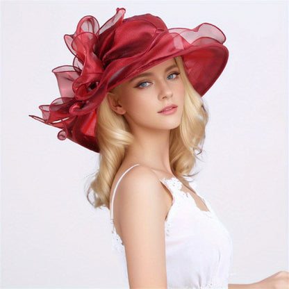 Summer Hat with Breathable Sunshade and Wide Brim - Alara-Burgundy red-State of Style