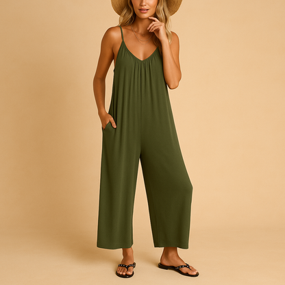 Comfortable Women's Strap Jumpsuit in Hazel - Nocini