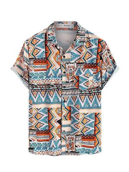 Women's Casual Floral Shirt with Pocket - Pexav