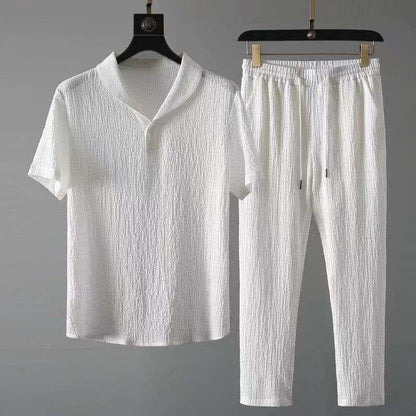 Lightweight Breathable Mens Linen Shirt Set - Pexav
