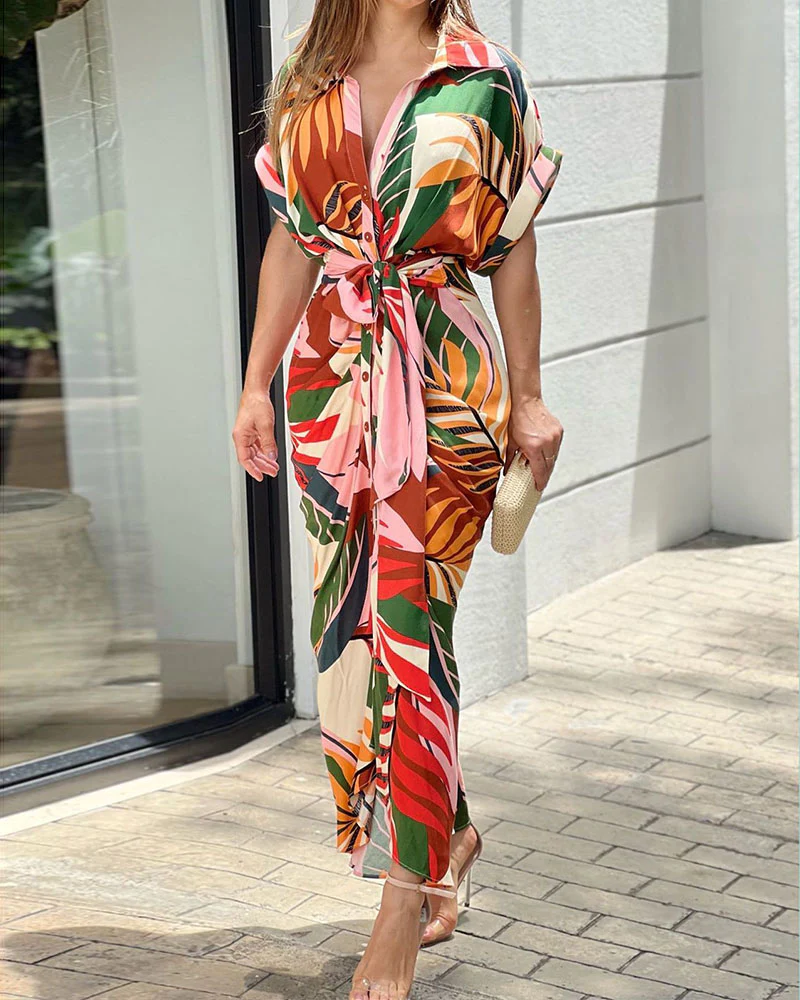 Women's Flowy V Neck Pleated Sundress - Pexav