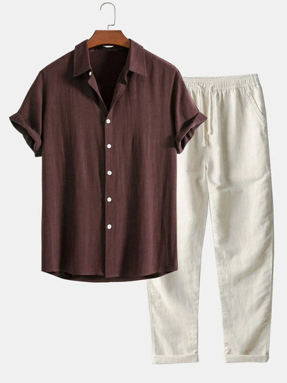 Summer Men's Outfit - Ethan-Coffee brown-S-Nora Luxe