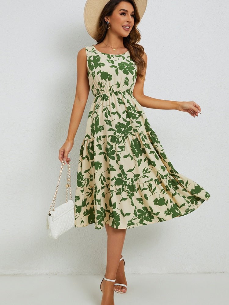 Cute Floral Print Sundress for Women - Pexav