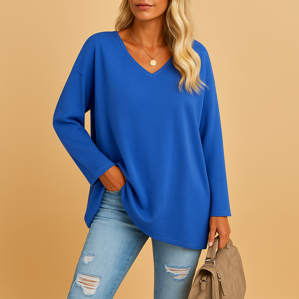 Women’s summer round neck top with short sleeves in light, breathable fabric — perfect for casual days, beachwear, or elegant summer looks.