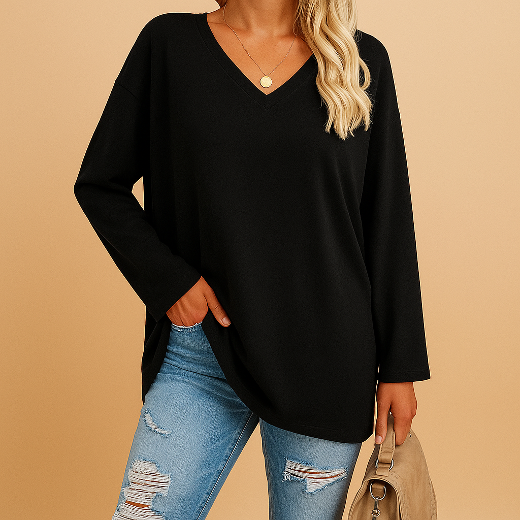 Red Women's Round Neck Summer Top - Nocini