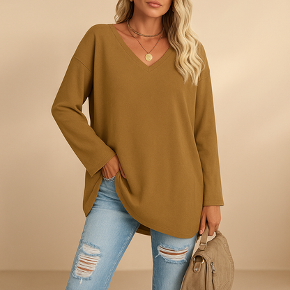 Women’s summer round neck top with short sleeves in light, breathable fabric — perfect for casual days, beachwear, or elegant summer looks.