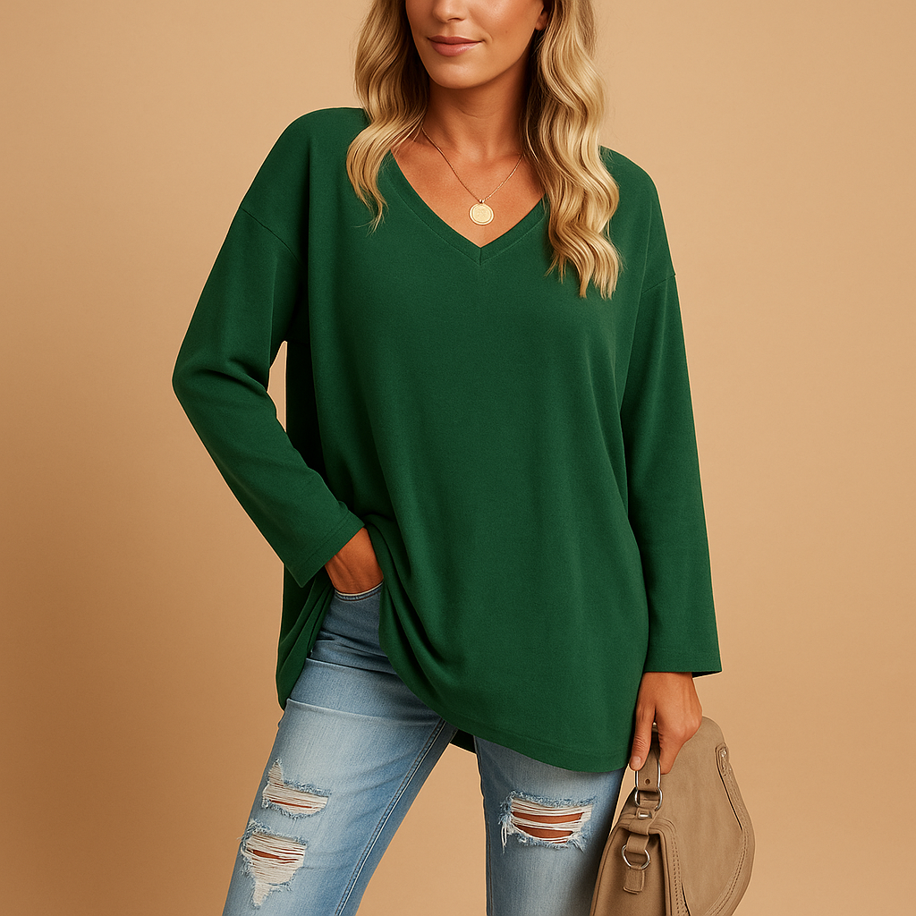 Women’s summer round neck top with short sleeves in light, breathable fabric — perfect for casual days, beachwear, or elegant summer looks.