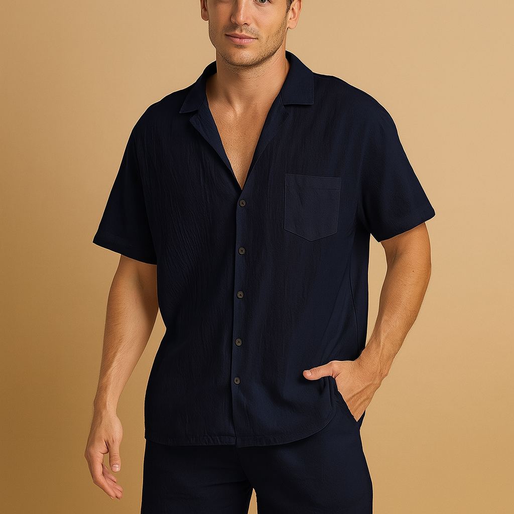Men's Casual V-Neck Tee and Shorts Set - Nocini