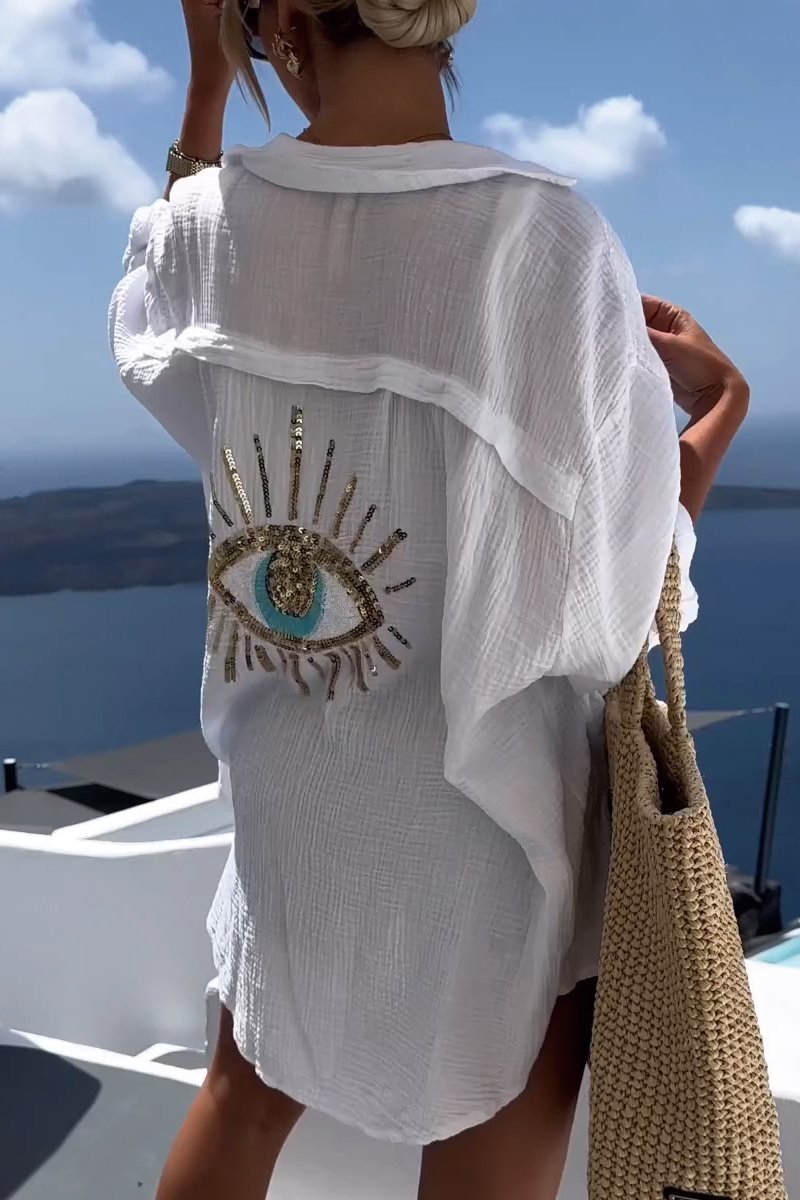 Fashionable Embellished Women's Tunic Top - Pexav