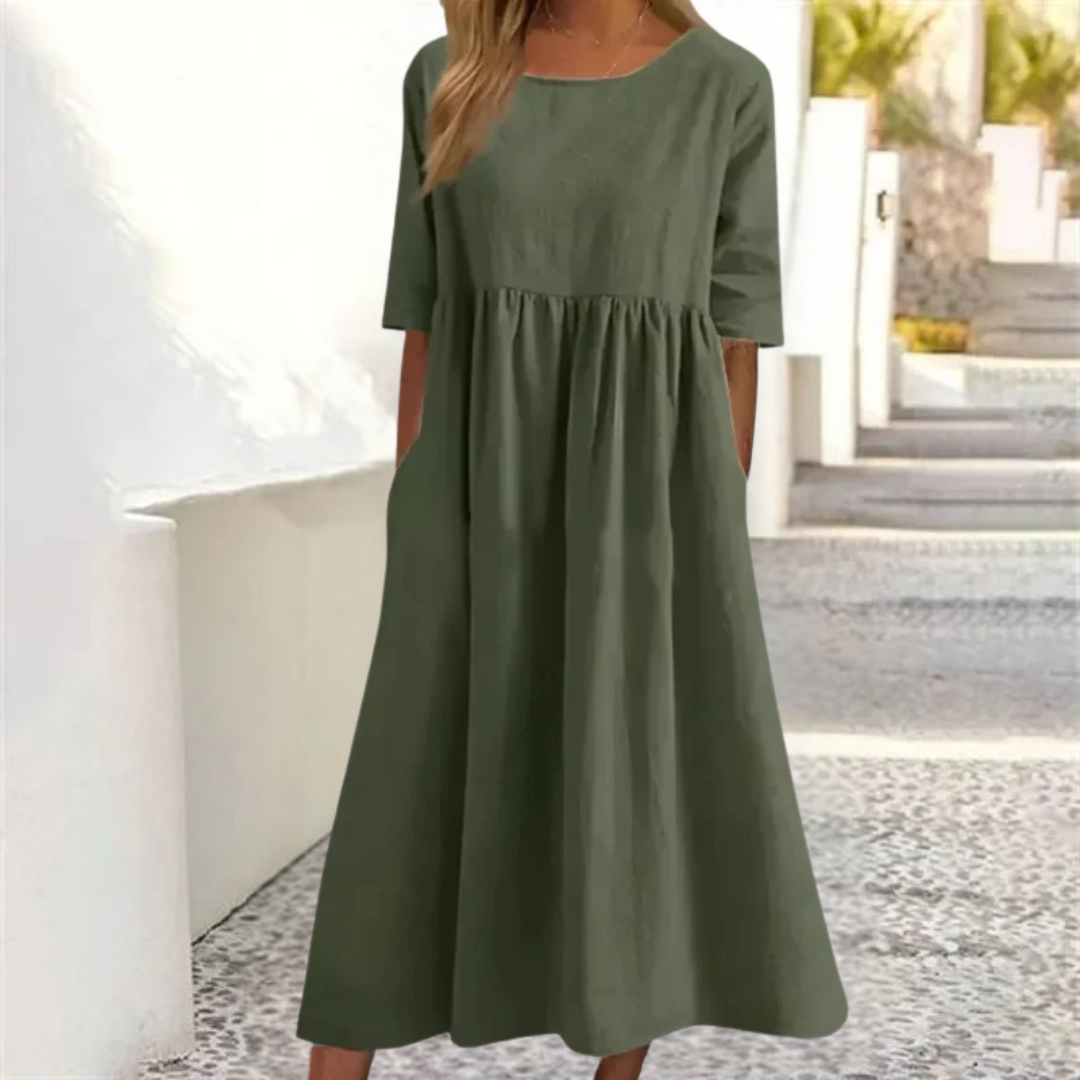 Bella Women's Flowy Waist Summer Midi Dress