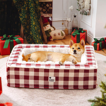 Cozy Plaid Pet Bed - Pexav