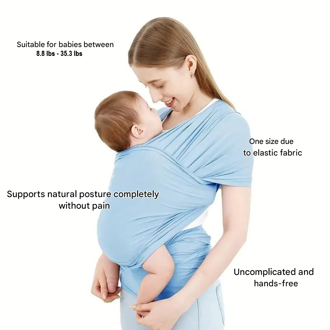 Supportive Baby Carrier - CuddleWrap-Light Gray-Nora Luxe