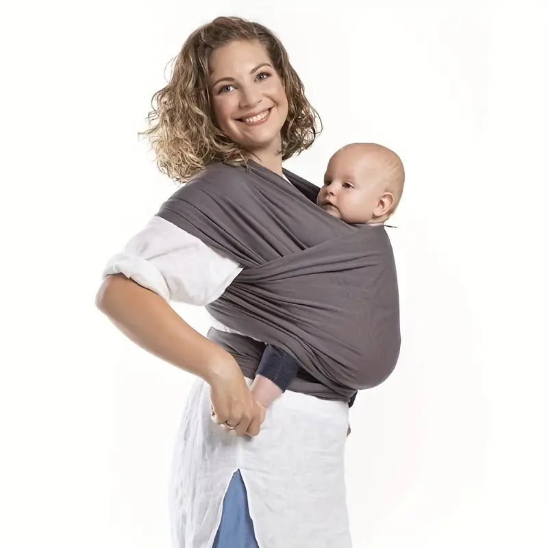 Supportive Baby Carrier - CuddleWrap-Light Gray-Nora Luxe