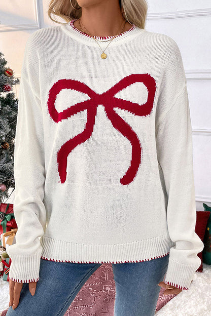 Classic Ladies Bow Neck Winter Sweater - Olytrend