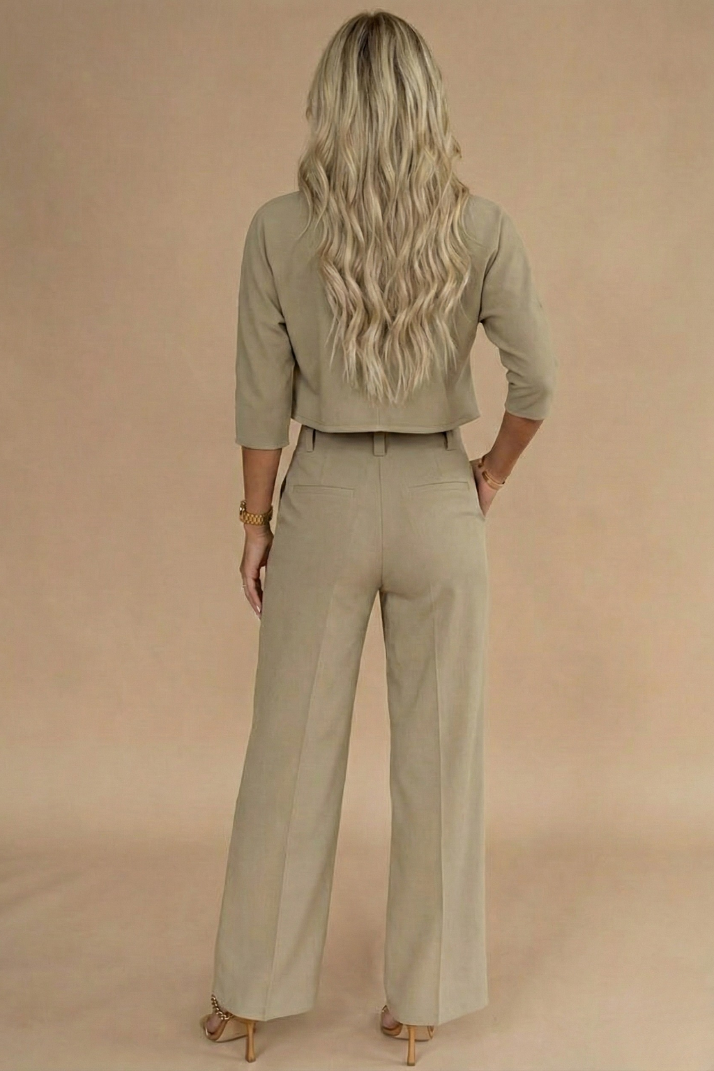 Image of Susan | Women's Cropped Two-Piece Pant Set