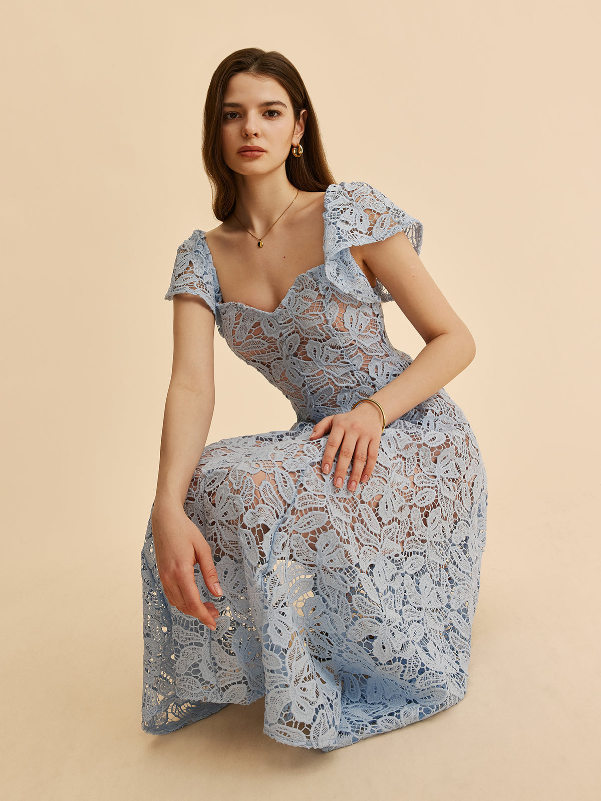 Romantic Lace Trimmed Dress