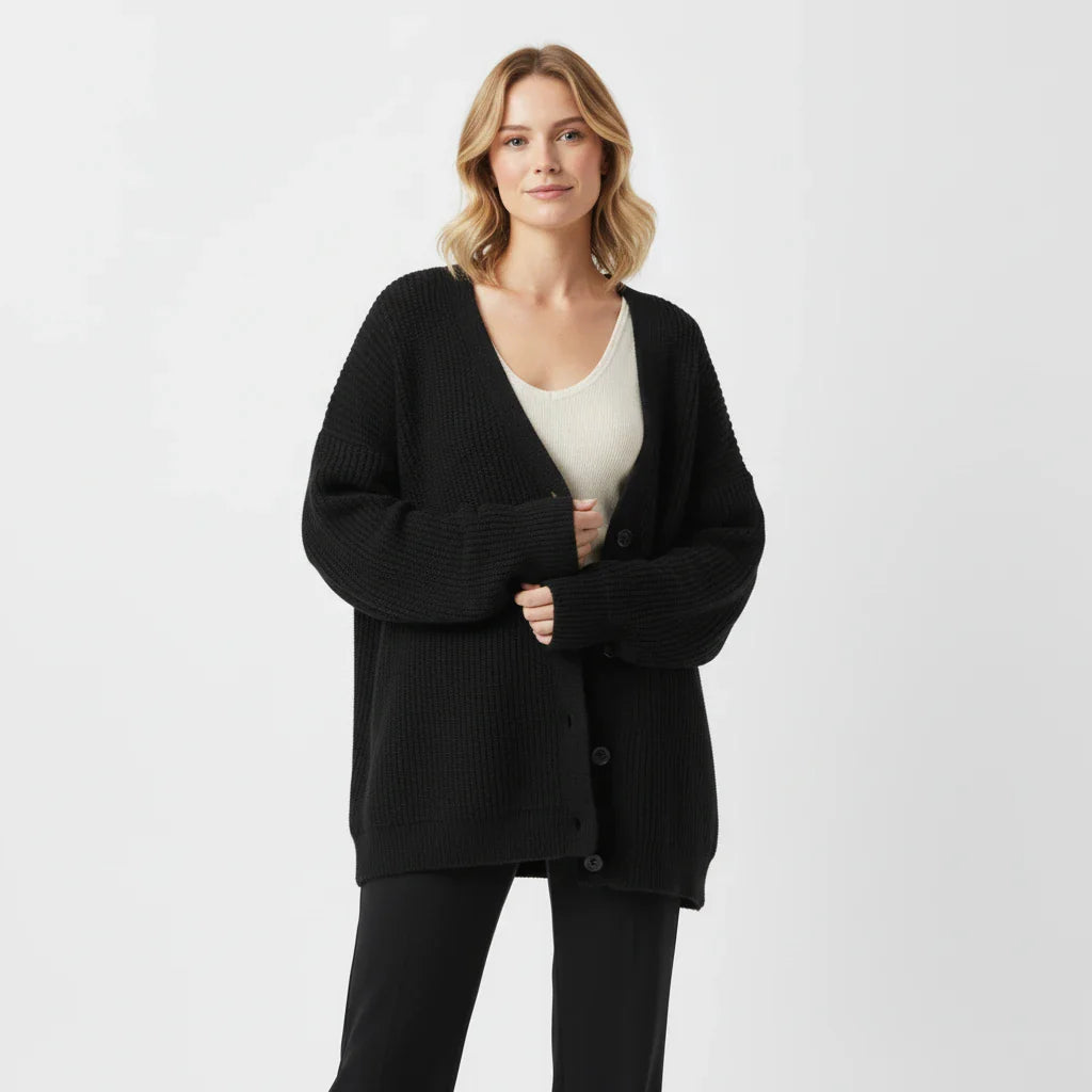 Cozy Large Knitted Women's Cardigan Sweater