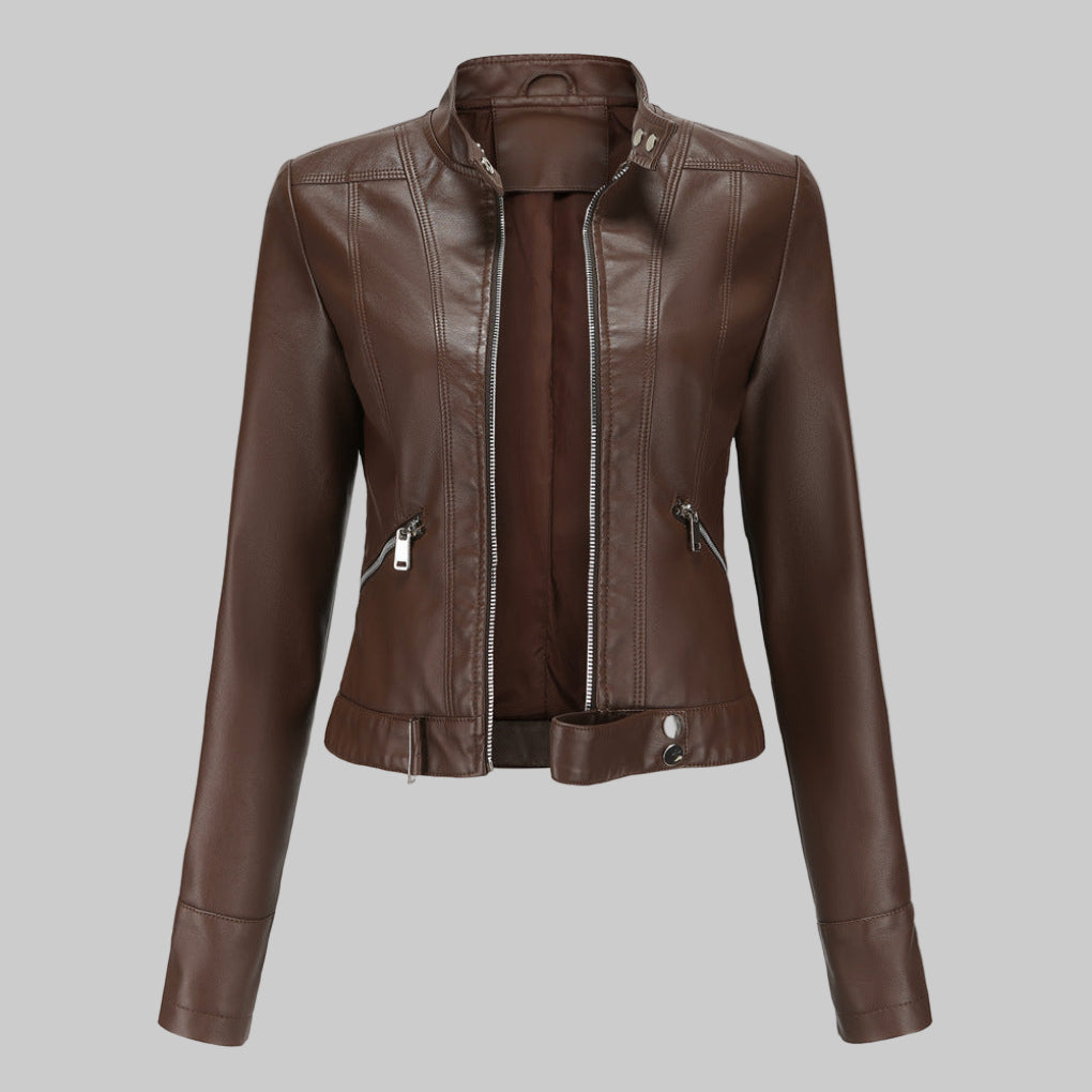 Stylish Women's Leather Coat