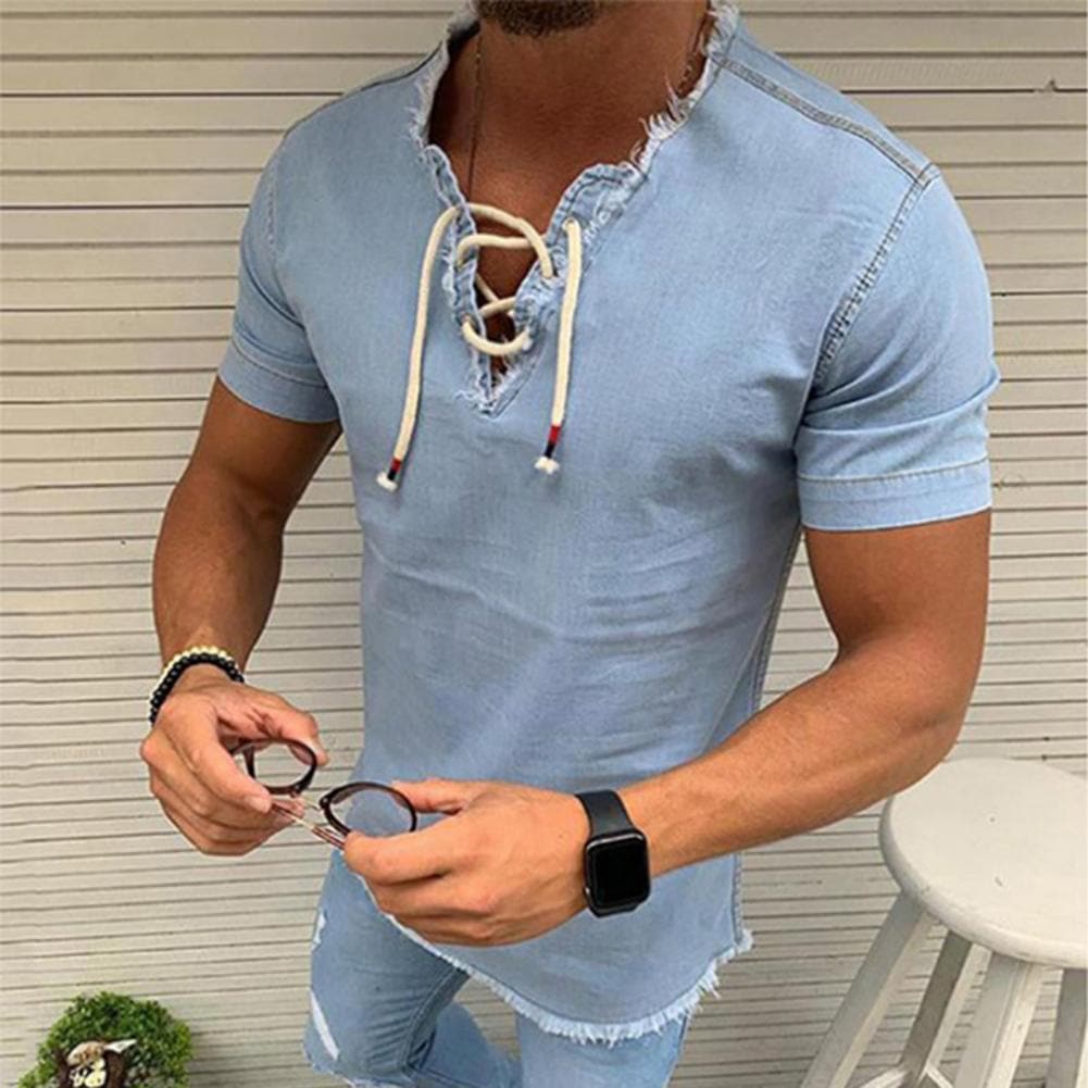 Men's Slim Fit V-neck Casual T-shirt - Nocini