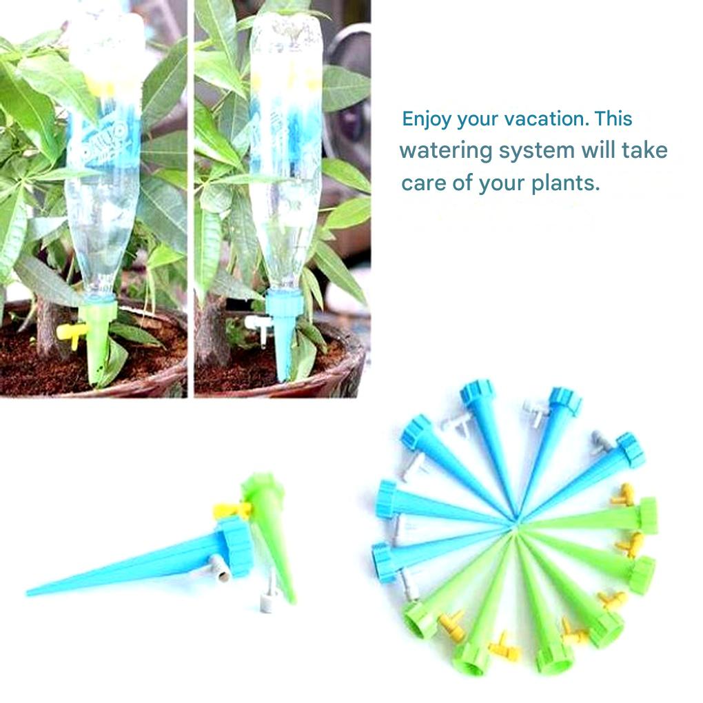 Easy Plant Watering Stakes (12 Pack) - Adjustable Drip Irrigation
