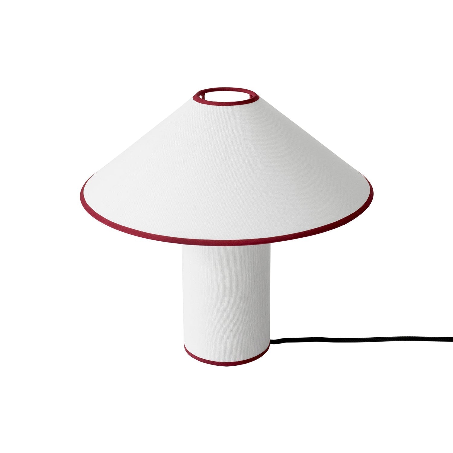 Table lamp with fabric shade – Lunara-Red+White-The Livary
