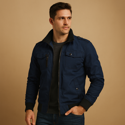 Military Style Men's Bomber Jacket - Nocini