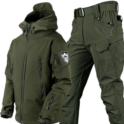 Tactical Wind and Waterproof Outdoor Set for Men - Logan-Green-S-Nora Luxe