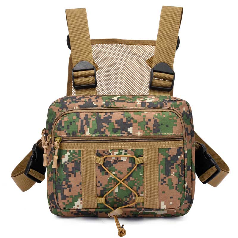 Rugged Military Style Chest Bag - Waterproof Multi Pocket Backpack