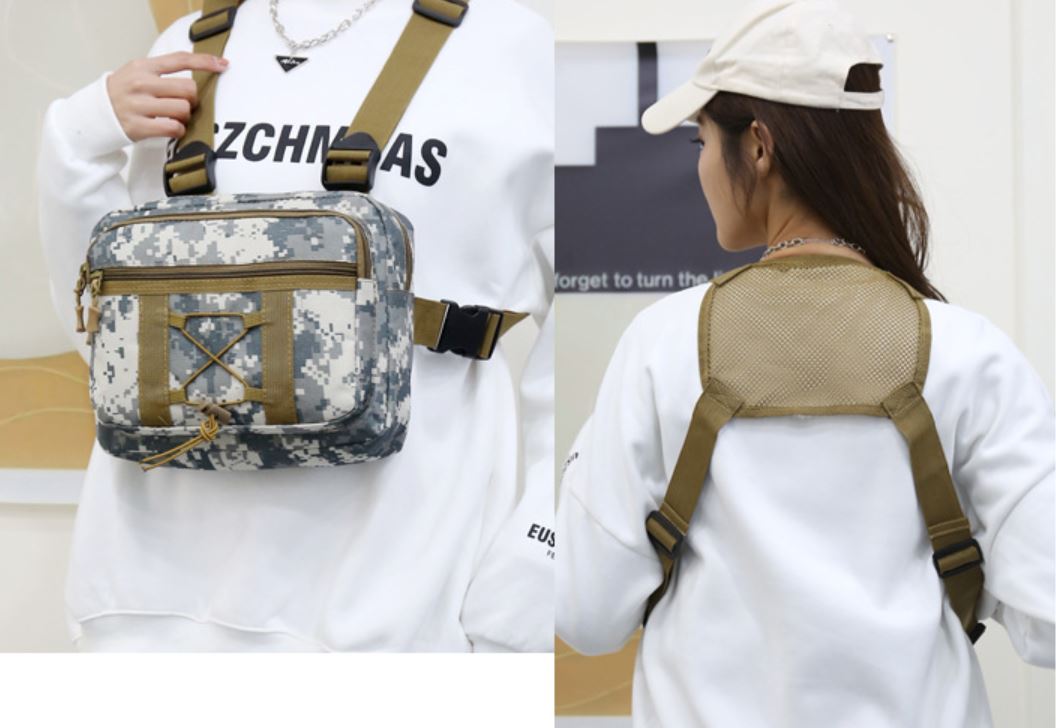 Rugged Military Style Chest Bag - Waterproof Multi Pocket Backpack