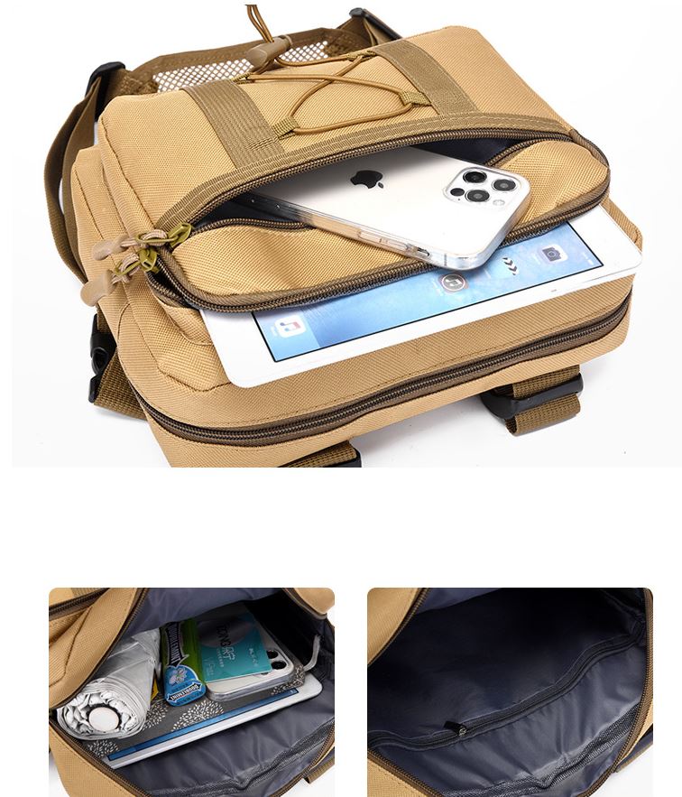 Rugged Military Style Chest Bag - Waterproof Multi Pocket Backpack