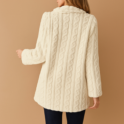 Tailored elegant winter coat for women with a flattering fit and structured design, perfect for cold days or formal occasions.