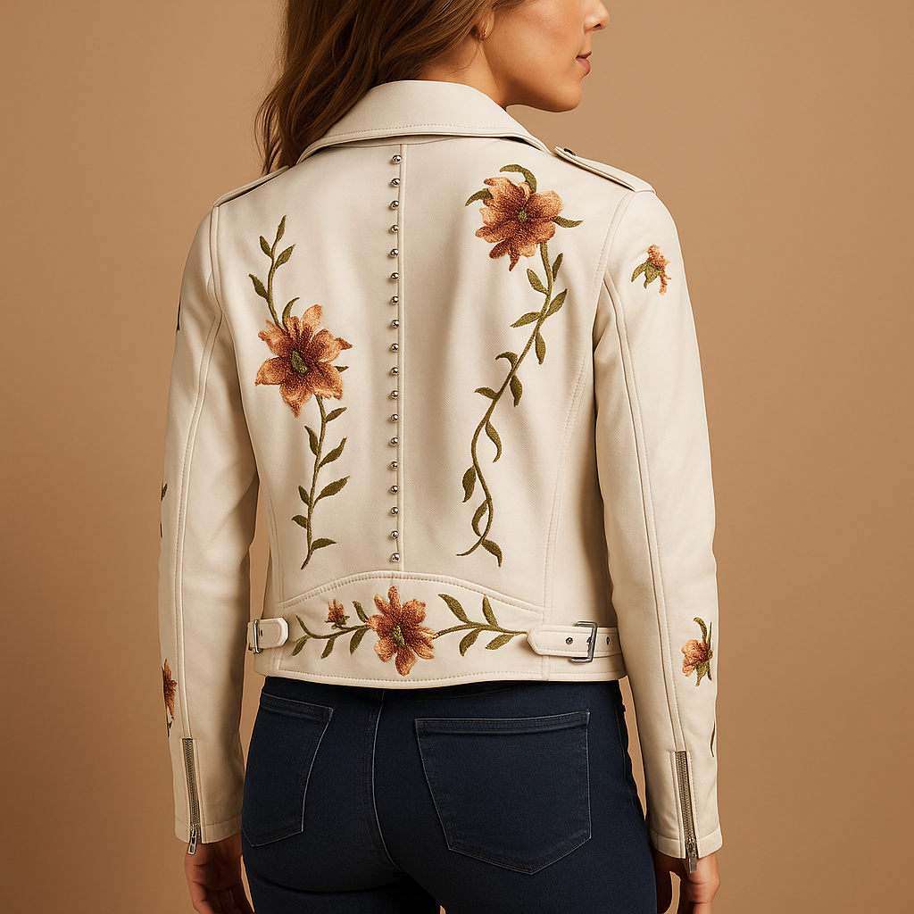 Women’s tailored jacket with a slim fit and zip pockets, suitable for casual daytime outfits and dressed evening looks.