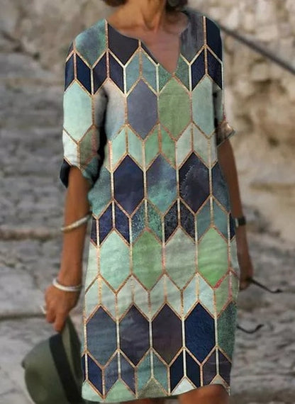 Image of Tatum | Women's V-Neck Midi Dress