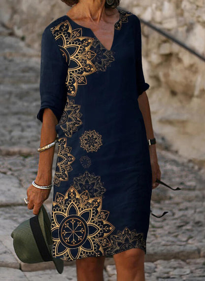 Image of Tatum | Women's V-Neck Midi Dress