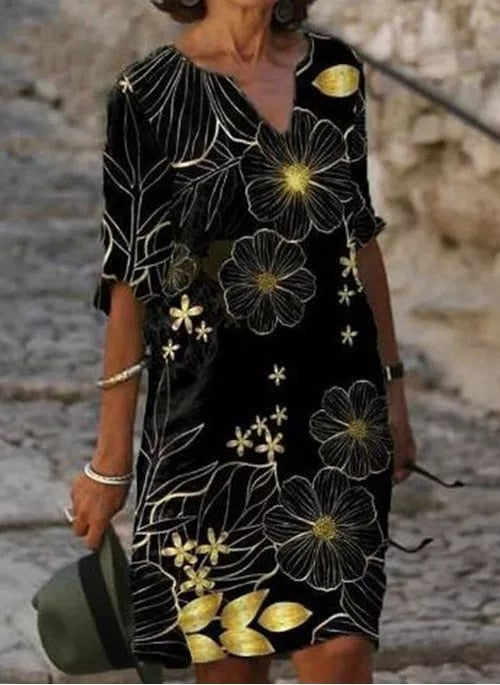 Image of Tatum | Women's V-Neck Midi Dress