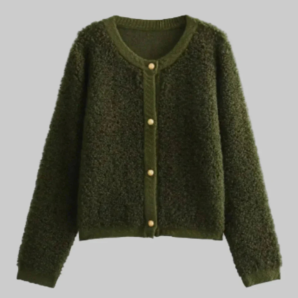 Cozy Women's Cardigan Sweater with Chic Knit Pattern